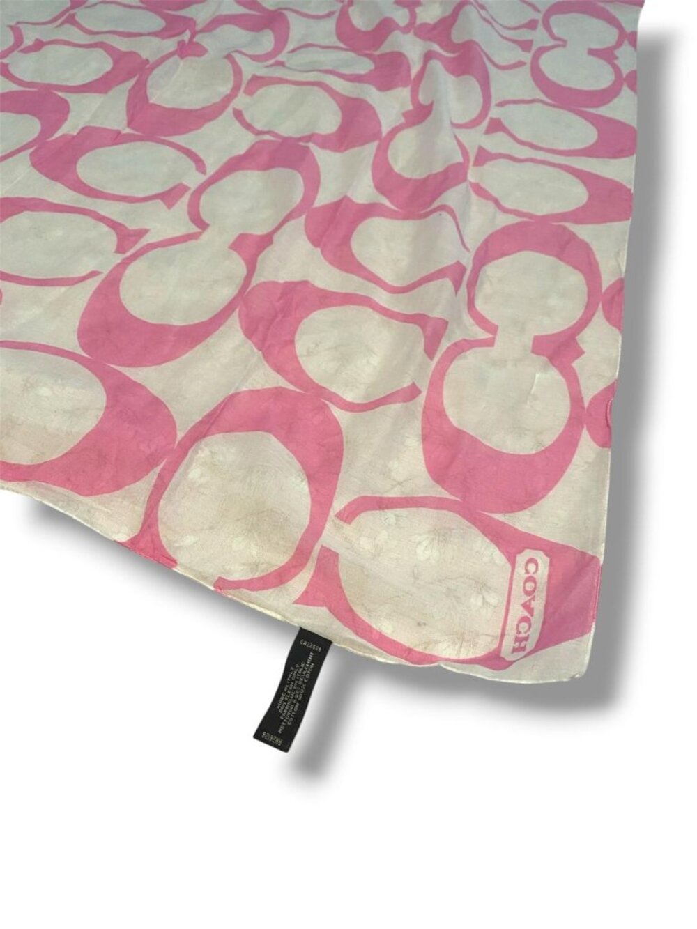 Coach - SWIMSUIT COVER Pink /White Patterned SARONG 72X37 - Picture 3 of 3